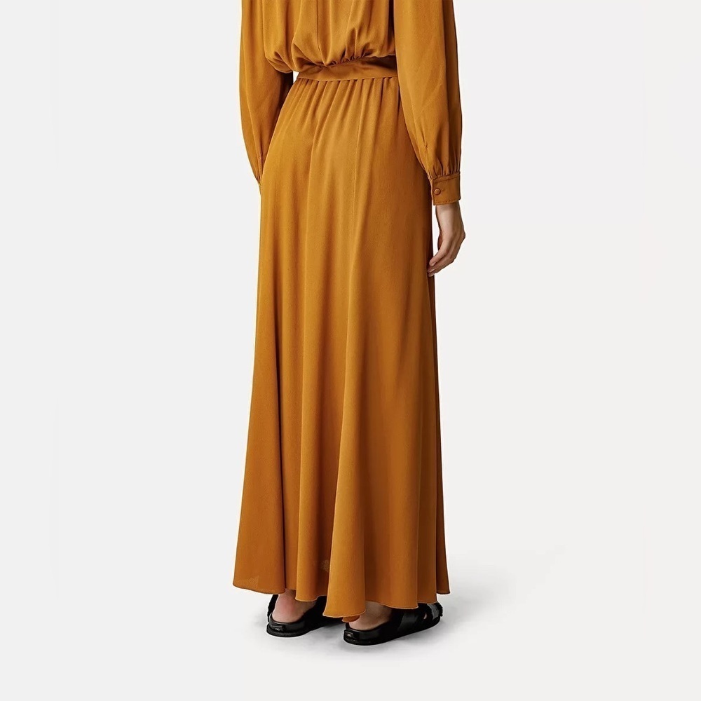 NWT Forte Forte long skirt in moroccan crêpe Silk Blend Maxi Skirt Bronze Small - Picture 5 of 10